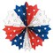 Party Central Club Pack of 12 Red and Blue Patriotic Star Hanging Fan Party Decorations 22"